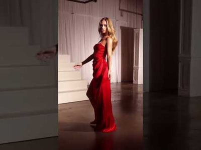 Ladivine CD375 - High Slit Basque Evening Dress