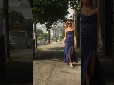 Ladivine CD380 - Studded Bead Scoop Evening Dress