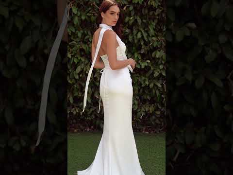 Ladivine Bridal 7451W - Strapless Satin Bridal Dress