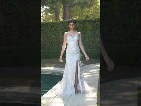 Ladivine C166 - Strapless Embellished Prom Gown