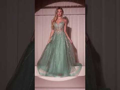 Ladivine CD786 - Lace Applique A-Line Gown