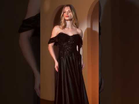 Ladivine CDS525 - Basque A-Line Evening Dress