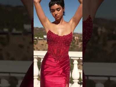 Ladivine CC475 - Scoop Basque Evening Dress
