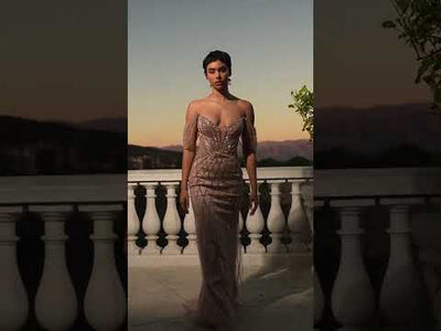 Ladivine CC477 - Plunging Off-Shoulder Evening Dress