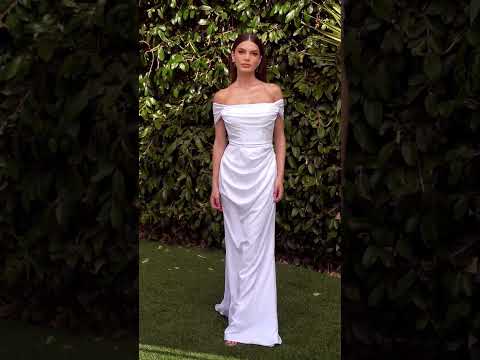 Ladivine Bridal 7433W - Detachable Tie Sheath Bridal Dress