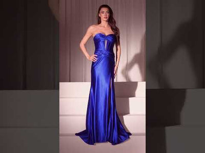 Ladivine CD0103 - Cutout Corset Long Gown