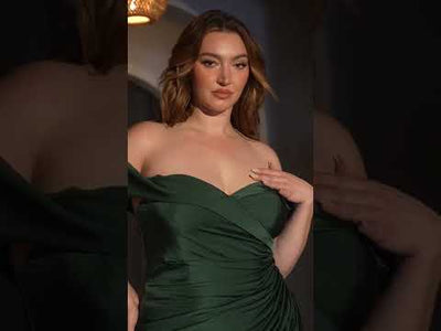 Ladivine CD790C - Ruched Off Shoulder Plus Gown