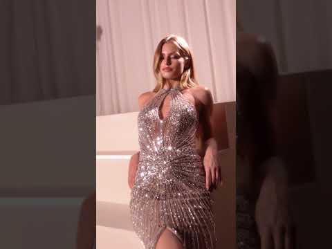 Ladivine CC404 - Sequin Halter Evening Dress