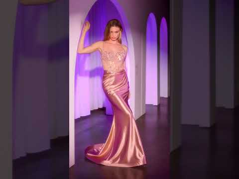 Ladivine CC8884 - Lace-Up Back Sleeveless prom Gown