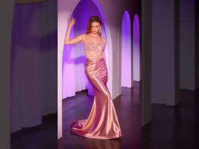 Ladivine CC8884 - Lace-Up Back Sleeveless prom Gown