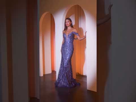 Ladivine CC0689 - Off-Shoulder Sheath Evening Dress