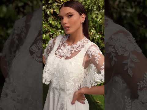 Ladivine Bridal CDS503W - Cape Scoop Bridal Dress