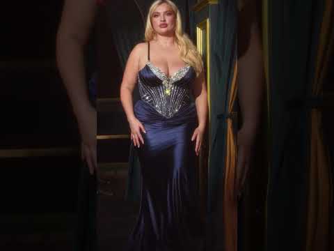 Ladivine CD752C - Fitted Beaded Prom Gown