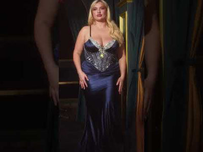 Ladivine CD752C - Fitted Beaded Prom Gown