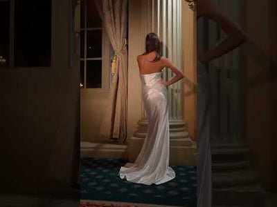 Ladivine Bridal KV1118W - Strapless Asymmetric Neck Sheath Gown