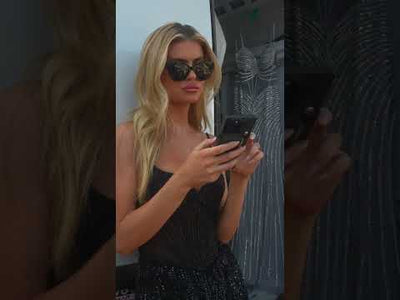 Ladivine CD780 - Fringe Deep V-Neck Cocktail Dress