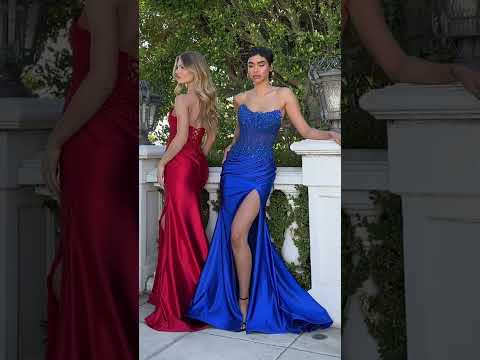 Ladivine CM376 - Strapless Scoop Neck Prom Gown