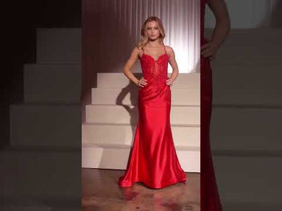 Ladivine CC2401 - Beaded Sheer Corset Gown