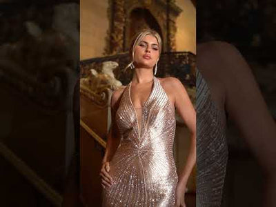 Ladivine SF117 - Sleeveless Halter Gown