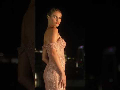 Ladivine CC341 - Glitter Sheath Evening Dress