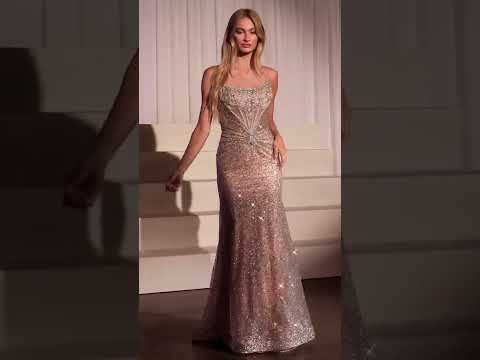 Ladivine CM371 - Sleeveless Scoop Neck Prom Gown
