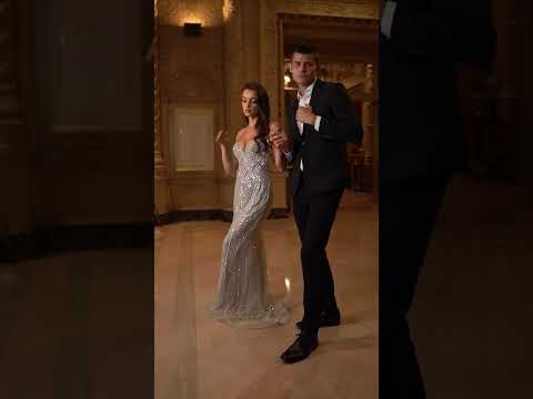 Ladivine CC416 - Ruffled Hem V-Neck Evening Dress