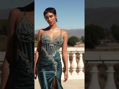 Ladivine CM383 - Beaded Sweetheart Prom Gown