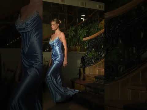 Ladivine CDS529 - Strapless Studded Bead Evening Dress