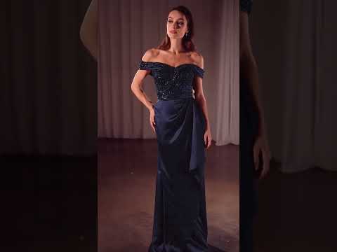 Ladivine CR877 - Off-Shoulder Ruffles Evening Dress