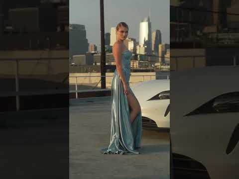 Ladivine J884 - High Slit Corset Evening Dress