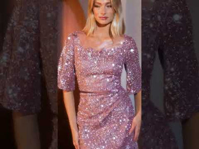 Ladivine CB149 - Embellished Square Evening Dress