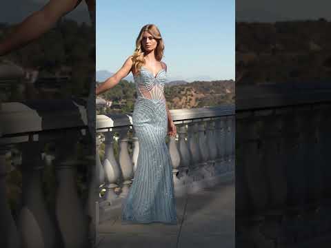 Ladivine CD2420 - Sheer Corset Rhinestone Prom Gown