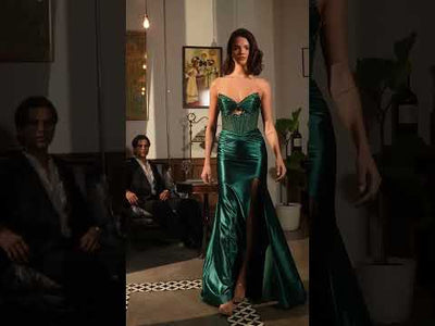 Ladivine CM378 - Pleats Sheath Evening Dress