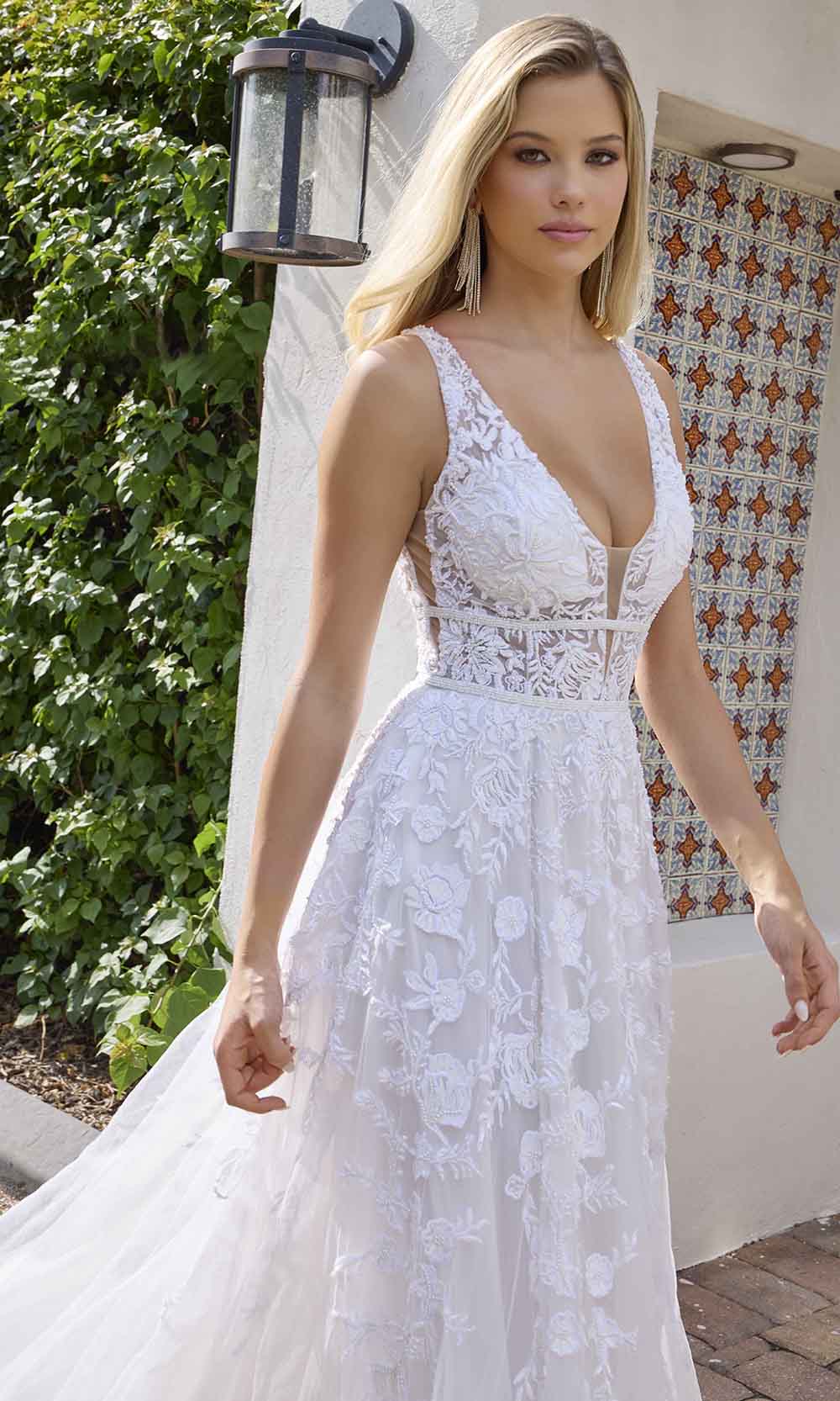 Primavera Couture 11142 - Sleeveless Embroidered A-Line Gown Wedding Dresses