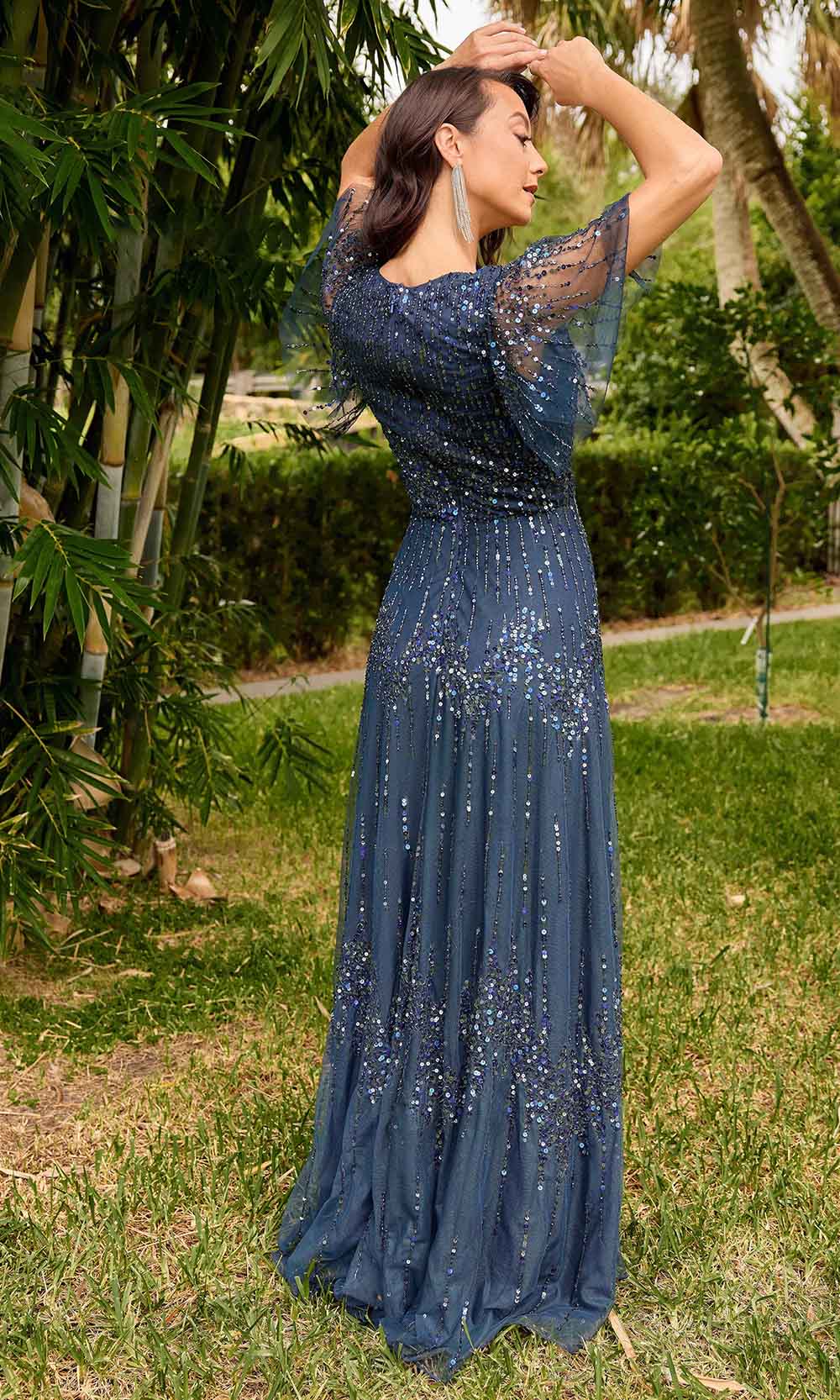Primavera Couture 13153 - V-Neck Sequin Embellished Evening Gown Mother of the Bride Dresses