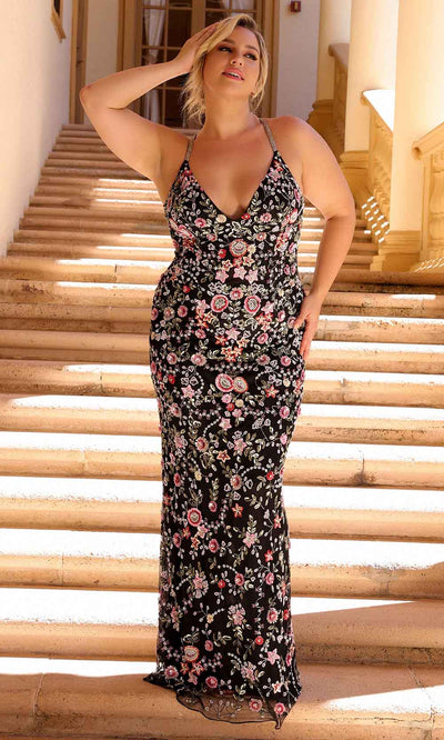 Primavera Couture 14071 - Beaded Floral Prom Gown Prom Dresses