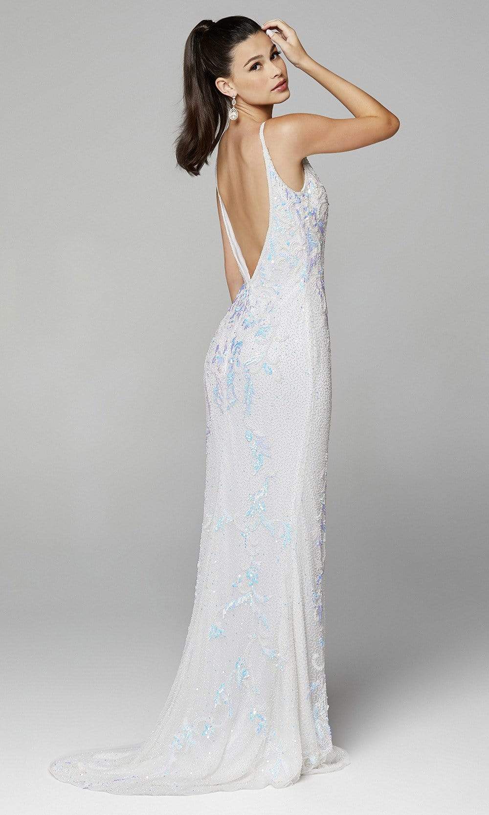 Primavera Couture - 3727 V-Neck Sleeveless High Slit Gown Special Occasion Dress