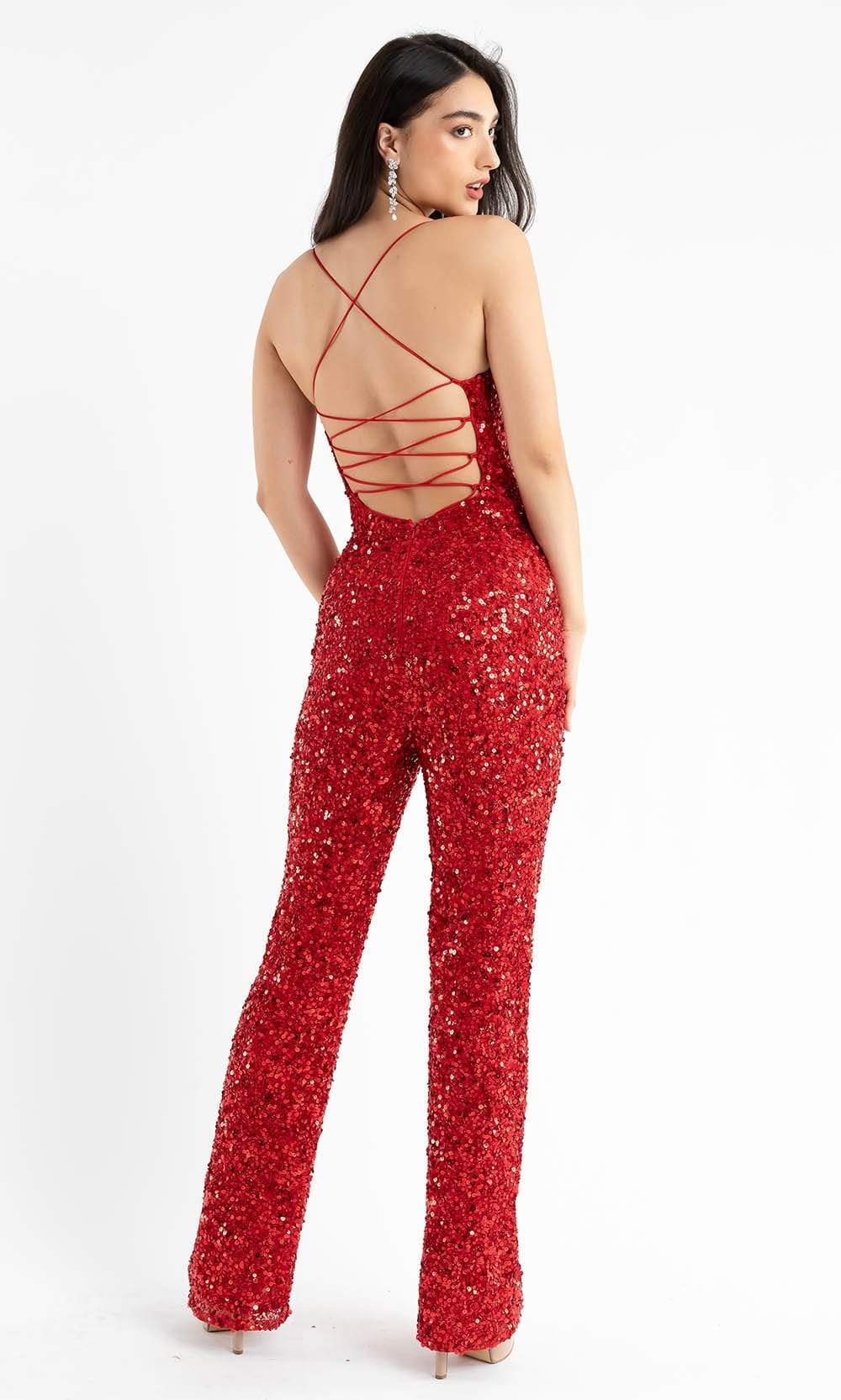 Primavera Couture - 3774 Sequin Scoop Neckline Jumpsuit Special Occasion Dress