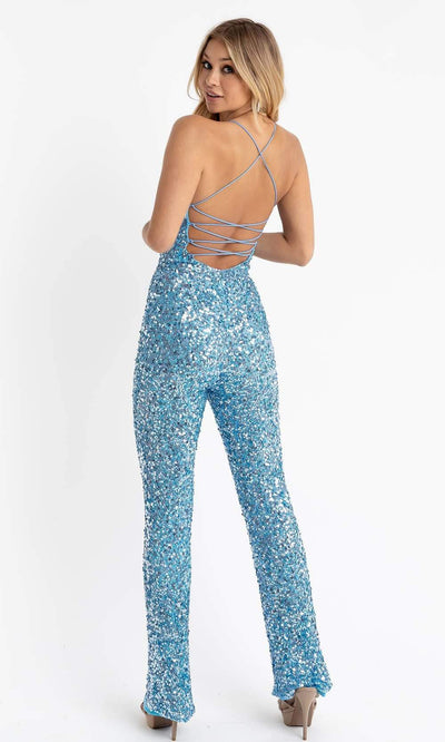 Primavera Couture - 3774 Sequin Scoop Neckline Jumpsuit Special Occasion Dress