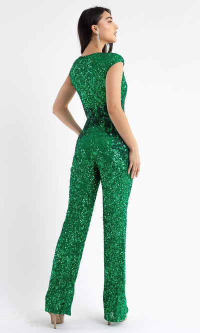 Primavera Couture - 3775 Cap Sleeve Sequin Jumpsuit Special Occasion Dress