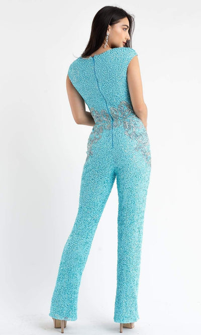 Primavera Couture - 3775 Cap Sleeve Sequin Jumpsuit Special Occasion Dress