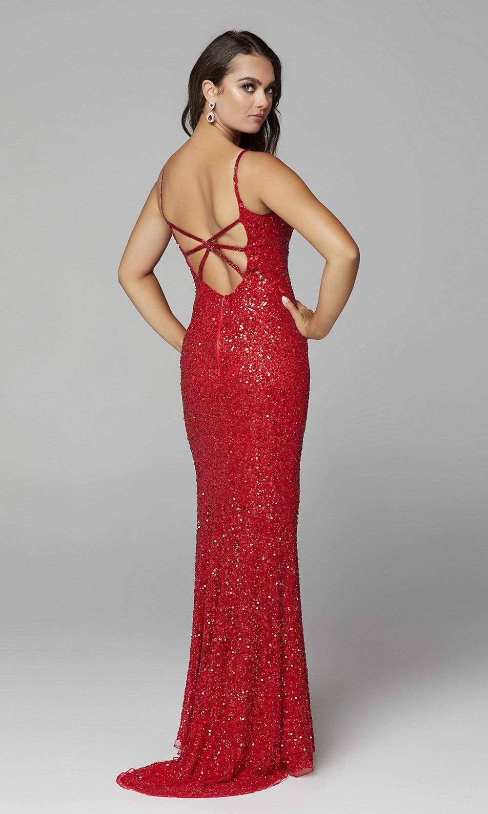 Primavera Couture - 3792 Sleeveless Sequin High Slit Dress Special Occasion Dress