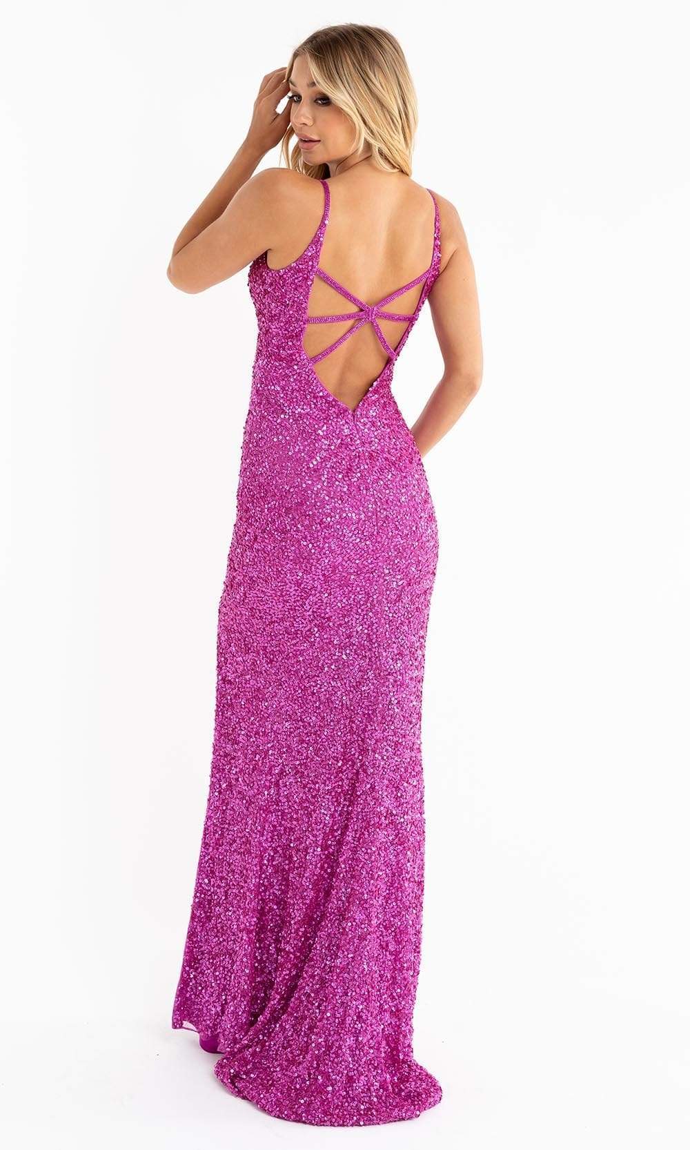 Primavera Couture - 3792 Sleeveless Sequin High Slit Dress Special Occasion Dress