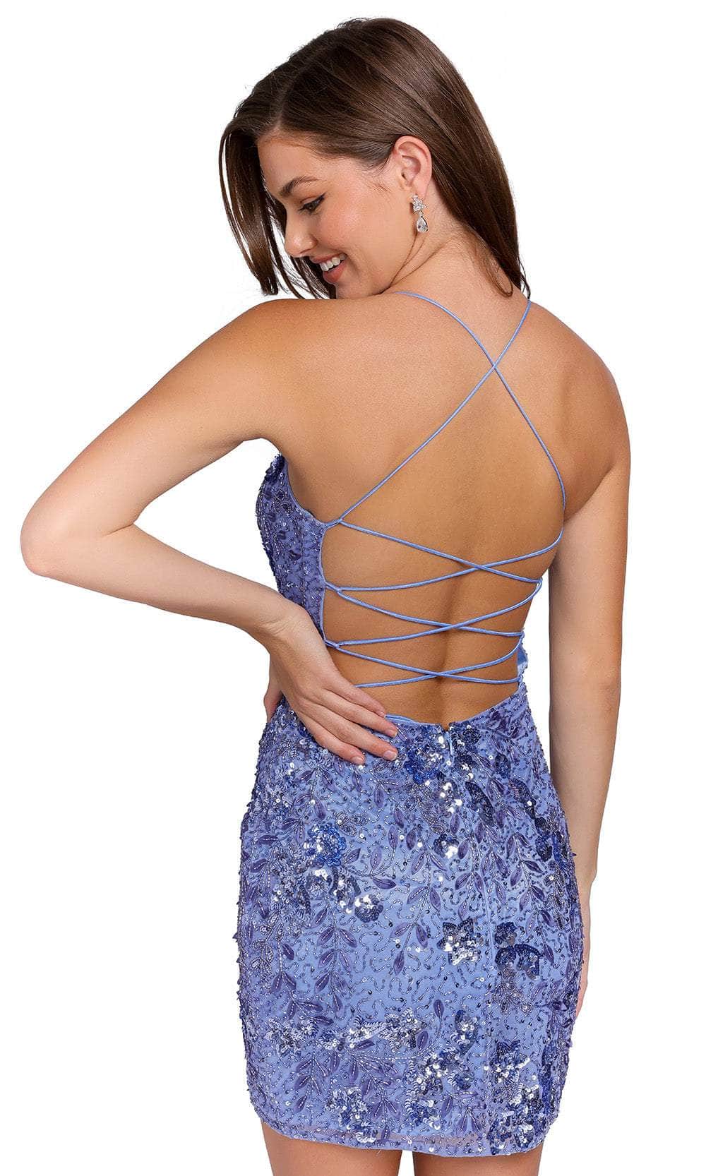 Primavera Couture 3816 - Scoop Neck Leaf Motif Cocktail Dress Special Occasion Dress