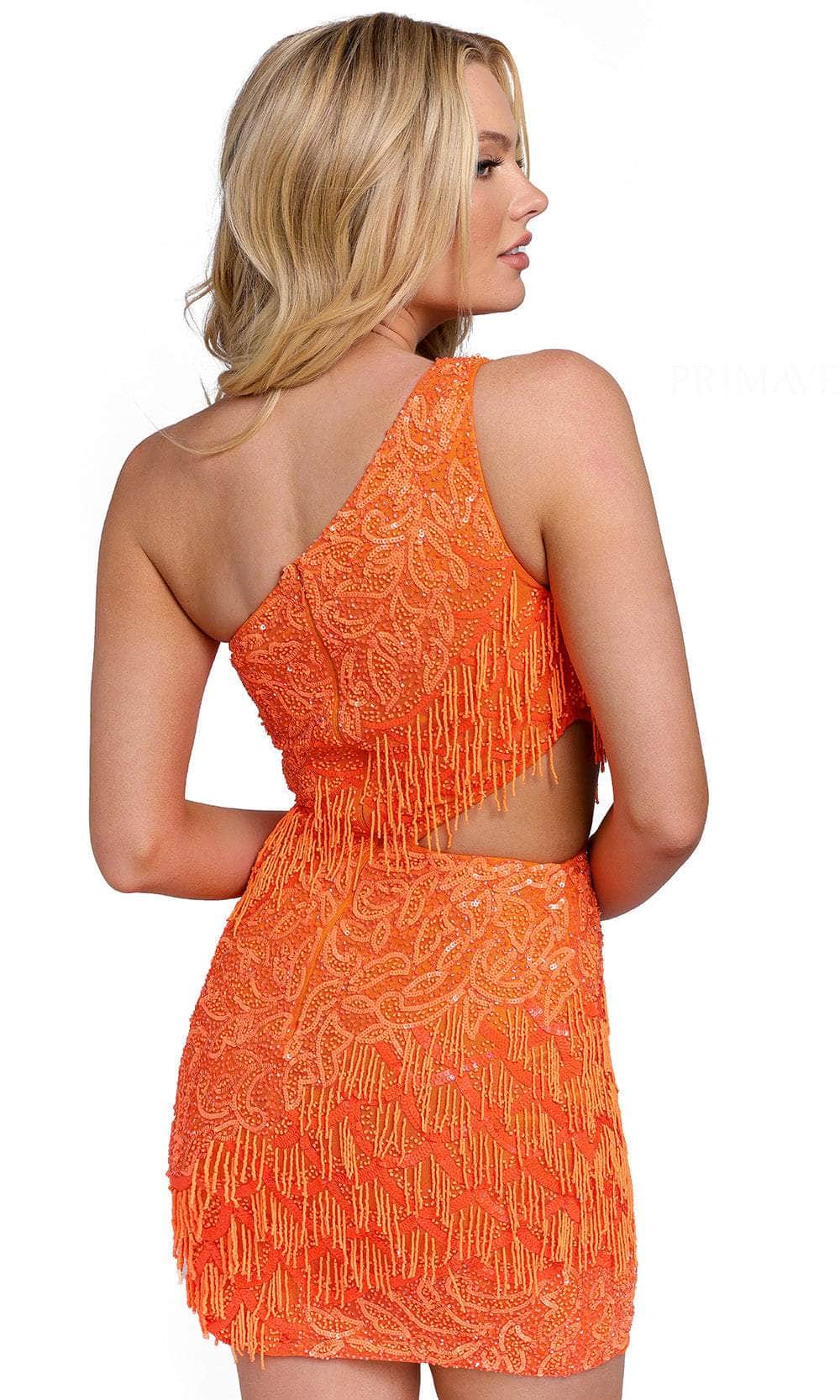 Primavera Couture 3836 - Asymmetric Neck Cutout Cocktail Dress Special Occasion Dress