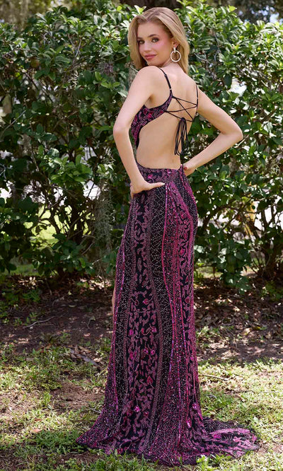 Primavera Couture 4308 - V-Neck Tie Open Back Prom Dress Prom Dresses
