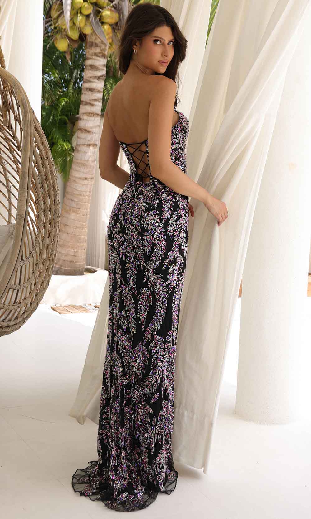 Primavera Couture 4314 - Deep V-Neck Sequin Prom Dress Prom Dresses