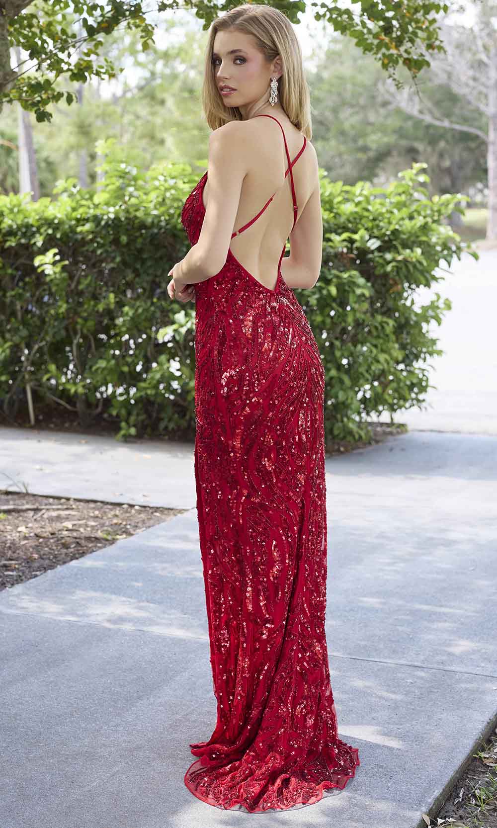 Primavera Couture 4371 - Sleeveless V-Neck Prom Dress Prom Dresses