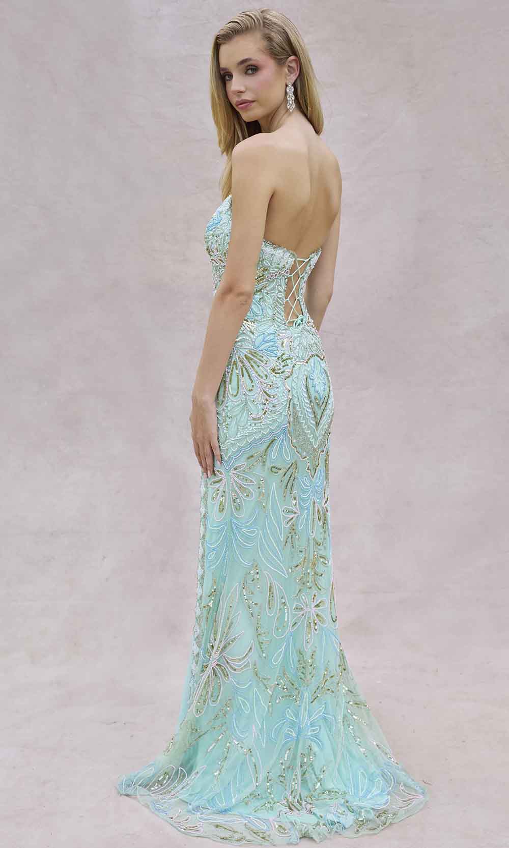 Primavera Couture 4382 - Strapless Beaded Prom Dress Prom Dresses