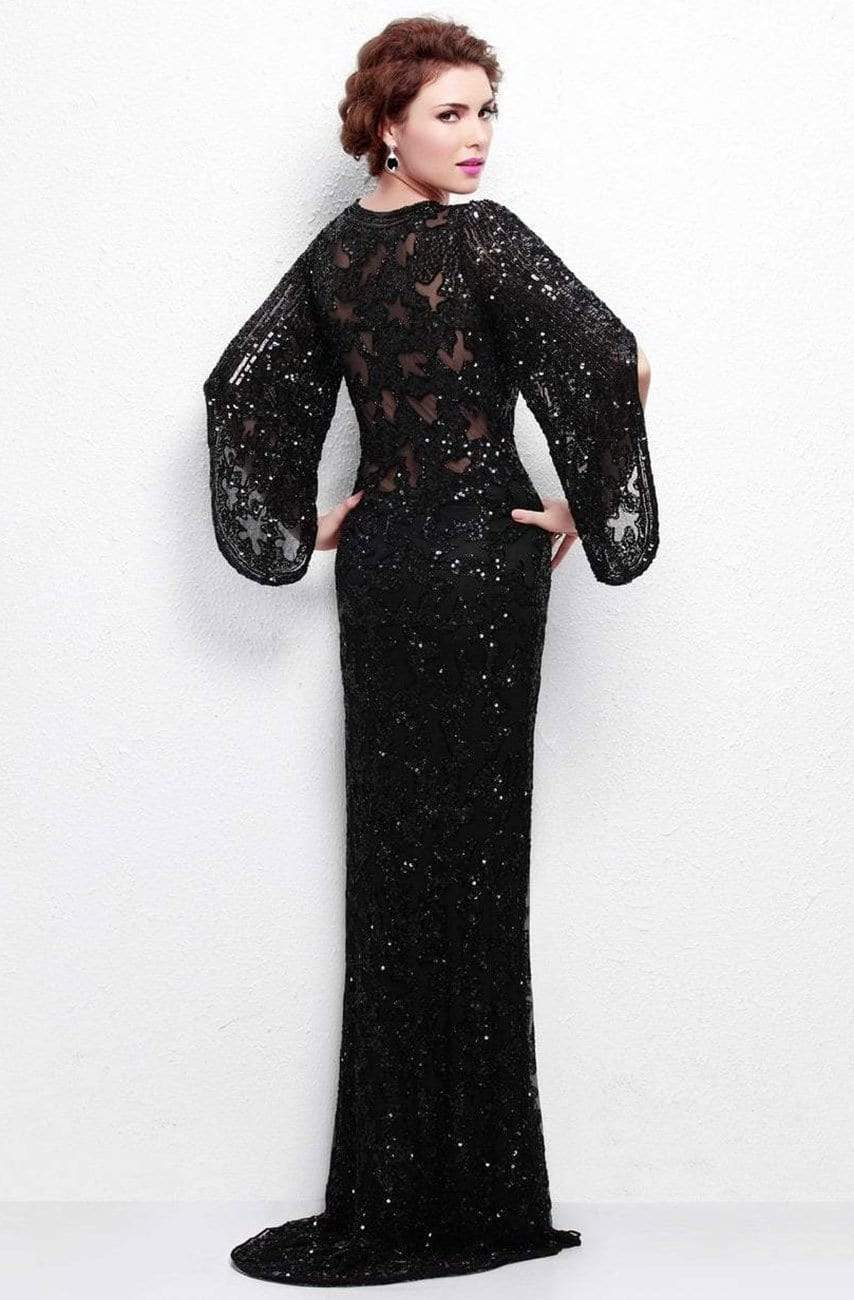 Primavera Couture - 9713 Sequined Flare Sleeve Illusion Sheath Gown Mother of the Bride Dresses